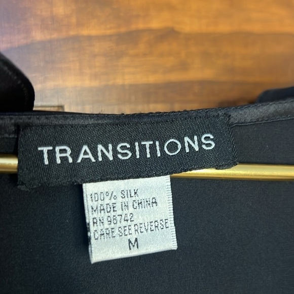 Vintage 100% Silk Tank Ruffled Neck in Black | M - Picture 3 of 7